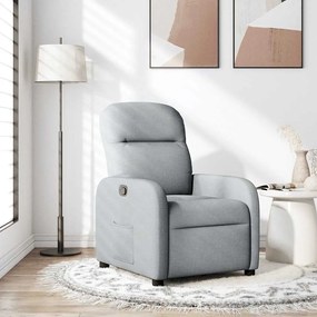 Poltrona Reclinabile İn Tessuto Grigio Chiaro /