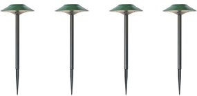 Set di 4 faretti a picchetto verdi con LED IP44 solari - Mushroom