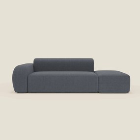 BonBon Divano modulare componibile – Composizione con pouf terminale in tessuto smacchiabile T23 blu grafite