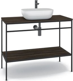 Mobile bagno da terra con lavabo L 100 x H 92 x P 45.5 cm nero fumè per vasca centrale Outline