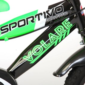 Bicicletta per Bambini 14" Stabilizzatori e Freni Caliper Verde...