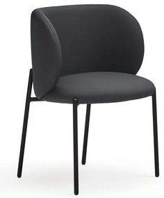 Set di sedie da pranzo nera in imbottito 2 pz Mogi – Teulat