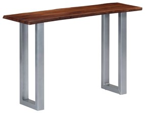 Tavolo Consolle 115x35x76 Cm Legno Massello E Ferro /