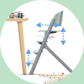 KINDERKRAFT SELECT - Sedia da pranzo per bambini 3in1 LIVY Premium Olive verde