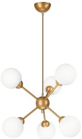 Lampadario a sospensione con supporto rigido RUBBY BALL 6xG9/5W/230V oro