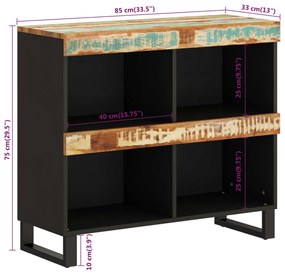 Credenza 85x33x75 cm in Legno Massello di Recupero