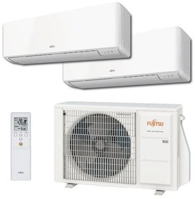 Condizionatore a muro multisplit inverter FUJITSU KM 9 + 12 14000 BTU classe raffreddamento A+++, classe di riscaldamento A++, bianco