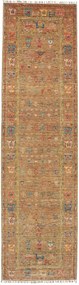 Samarkand Tappeto orientale 80x300 Verde (Pakistan) Annodato A Mano