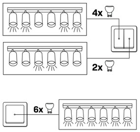 Faretto BAMBOO 6xGU10/10W/230V nero