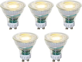 Set di 5 Lampadine LED GU10 50mm Trasparenti Dimmerabili 2.5W 450 lm 3000K