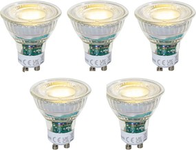 Set di 5 lampadine LED GU10 50mm dimmerabili trasparenti 2,5W 450 lm 3000K