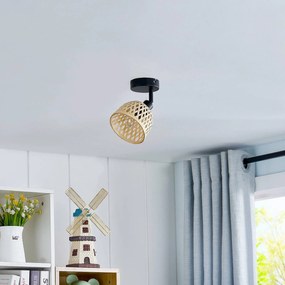 Lindby Youstin spot da soffitto di bambù 1 luce