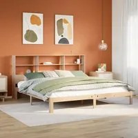 Letto Libreria senza Materasso 200x200 cm in Legno di Pino 3322570