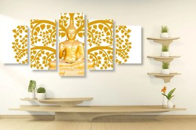 Quadri 5 pezzi – Buddha con l'albero della vita