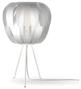 Lampada Da Tavolo Con Treppiede 1 Luce Queen In Polilux Silver Made In Italy