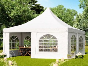 TOOLPORT Gazebo pagoda 5x5 m, telo in PVC, bianco - (1064)