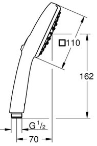 GROHE 26092001 - VITALIO COMFORT Doccia mano 110 × 110 mm, cromato lucido