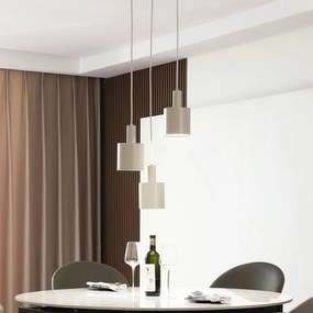 Lampada a sospensione Lindby Ovelia, beige, a 3 luci, in ferro, E27