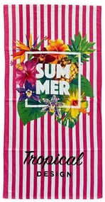 Telo Mare Spugna Stampato Summer Tropical