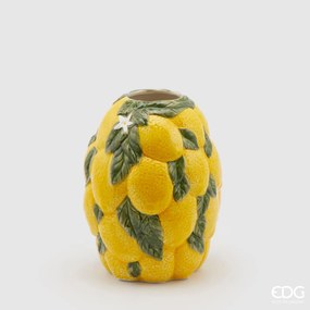 EDG vaso limoni con foglie in ceramica h 22