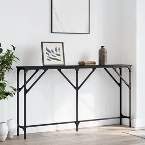 Tavolino Consolle Nero 140x23x75 Cm İn Legno Multistrato /