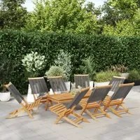 Sedie da Giardino Pieghevoli 8pz Grigie Legno Massello Acacia 3214633