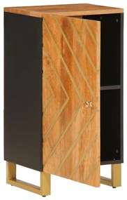 Credenza Marrone e Nera 40x33,5x75cm in Legno Massello di Mango