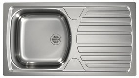 ALVEUS 1136534 - Lavello da cucina BASIC 78 x 43,5 cm, acciaio inox satinato