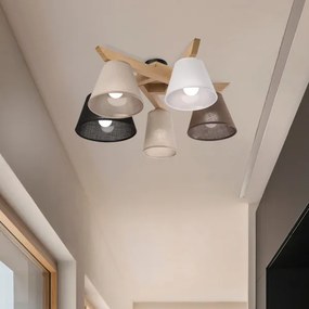 Brilagi - LED  Lampadario a plafone ANTHONY 5xE14/40W/230V quercia