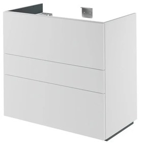 Mobile da bagno sotto lavabo Neo bianco laccato L 90 x H 84 x P 48 cm 3 cassetti, lavabo non incluso