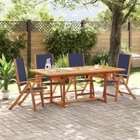 Sedie da Giardino Pieghevoli 4 pz Massello d'Acacia e Textilene 3279241