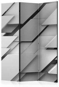 Paravento design Edge of grey (3 pezzi) - astrazione artistica geometrica