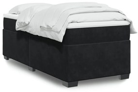 Giroletto A Molle Con Materasso Nero 80x200 Cm İn Velluto /
