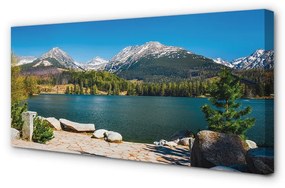 Quadro su tela Lago delle montagne 100x50 cm