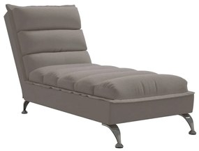 Chaise Longue Con Cuscini Tortora İn Tessuto /
