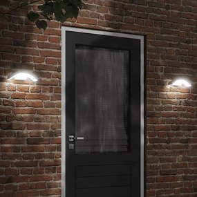 Applique Con Led E Sensore 2 Pz Bianche İn Alluminio Pressofuso /