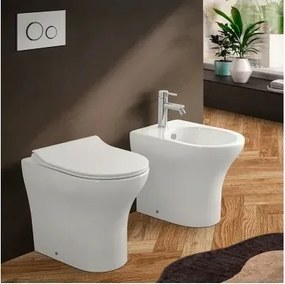 Sanitari filomuro Rimless bianco lucido con copriwc soft-close Itaca