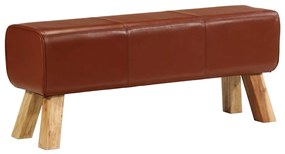Panca Marrone 110 Cm Vera Pelle Capra E Massello Mango /