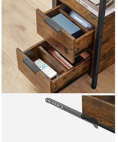 Tavolino d'appoggio con prese elettriche integrate e porte USB ROD marrone/nero