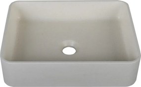 Lavabo da appoggio Sandstone rettangolare in cemento L 40.6 x H 10.1 x P 30.4 cm grigio piletta non inclusa