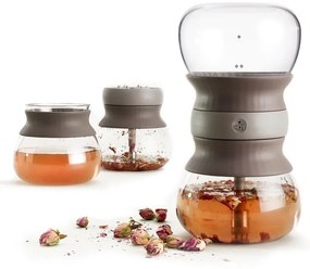 Teiera marrone chiaro in vetro con filtro 500 ml – Lékué