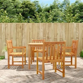 Set Da Pranzo Per Giardino 5 Pz İn Legno Massello Di Acacia /