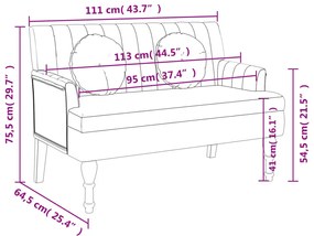 Panca con Cuscini Grigio Scuro 113x64,5x75,5 cm in Tessuto