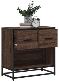 Comodino Rovere Marrone 60x31x60 Cm Legno Multistrato E Metallo /
