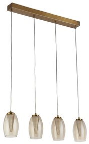 Lampadario Contemporaneo Ciclon Acciaio Bronzo Vetro Led 5,5W 3000K