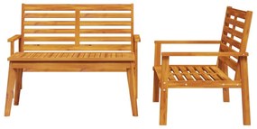 Set da salotto da giardino 3 pz in legno massello di acacia