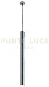 Lampadario a sospensione fluke tonda cromo 1 luce attacco gu10 5,5x...