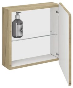 Pensile bagno Armonia rovere oro in mdf, 1 anta apertura da sinistra P 16 x L 39 x H 39 cm