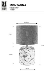 Markslöjd 108684 - Lampada da tavolo MONTAGNA 1xE14/40W/230V 45 cm beige/nero