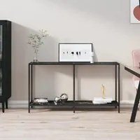 Tavolo Consolle Nero 140x35x75,5 cm in Vetro Temperato 331697